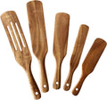 5-Piece Nonstick Spatula Cookware Set Custom Salad Stirring Sauce Drain Omelette Spurtle Made Bamboo Acacia Teak Home Kitchen