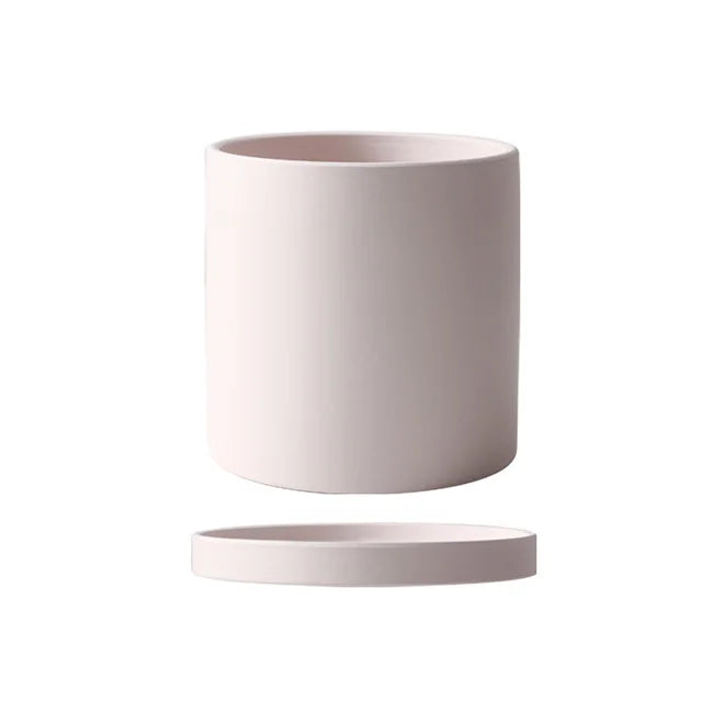 Wholesale 4.3 Inch Ceramic Pots Planters With Drainage Hole and Saucers for Home Office Bathroom Desk Shelf Decor Set