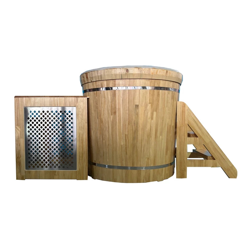 Factory Direct Red Cedar Ice Bath Tub Traditional Design Swim Spa and Massage Bathtub for Home Use 6-Person Capacity