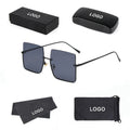 New Square Rimless Sunglasses Small Fragrant Metal Half-frame Sunglasses Retro Net Red Large Frame Ocean Slice Sunglasses