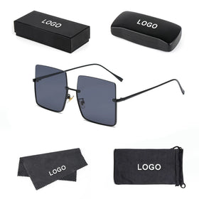 New Square Rimless Sunglasses Small Fragrant Metal Half-frame Sunglasses Retro Net Red Large Frame Ocean Slice Sunglasses