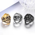 Gothic Skeleton Skull Ring for Men New Product Punk Mela Wholesale Jewelry Vintage Stainless Steel Jewelry