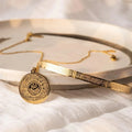 Inspire Jewelry Wholesale Standard Stainless Steel 18K Gold Plated Islamic Mandala Islamic Design Necklace and Bracelet Jewelry Set