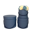 Chengruo 3 PCs Per Set Round Packaging Materials Hugs Bucket Floral Flower Packing Gift Paper Box With Lid Handle Empty
