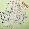 5D Embossed Nail Art Stickers White Lily Valley Tulip Dreamcatcher PET Material Gel Polish Wedding Flower Engraved Slider Tips