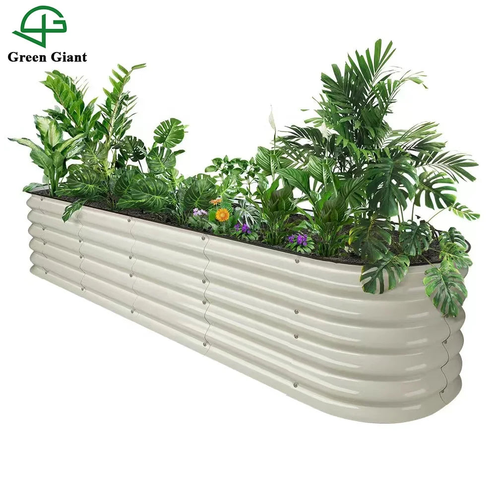 Huizhou Green Giant 17"Tall 9 in 1 Raised Garden Bed Galvanized Metal Planter for Vegetable Flower Herb