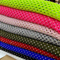N002 Factory Wholesale Production of Large Hole Mesh Fabric SS16 Rhinestone Elastic Mesh Fabric