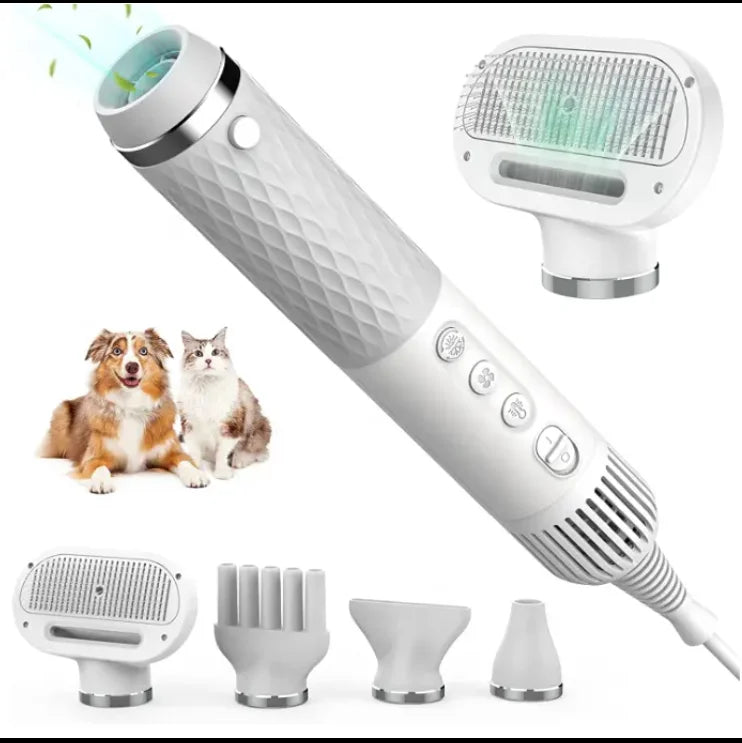 5-in-1 1000W Luxury Handheld Pet Grooming Brush Adjustable Speed and Temperature Dryer for Pet Supply MegaBDM
