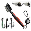 High Quality Golf Club Groove Cleaning Brush with Retractable Keychain Mini Double-Sided Golf Product Factory Price