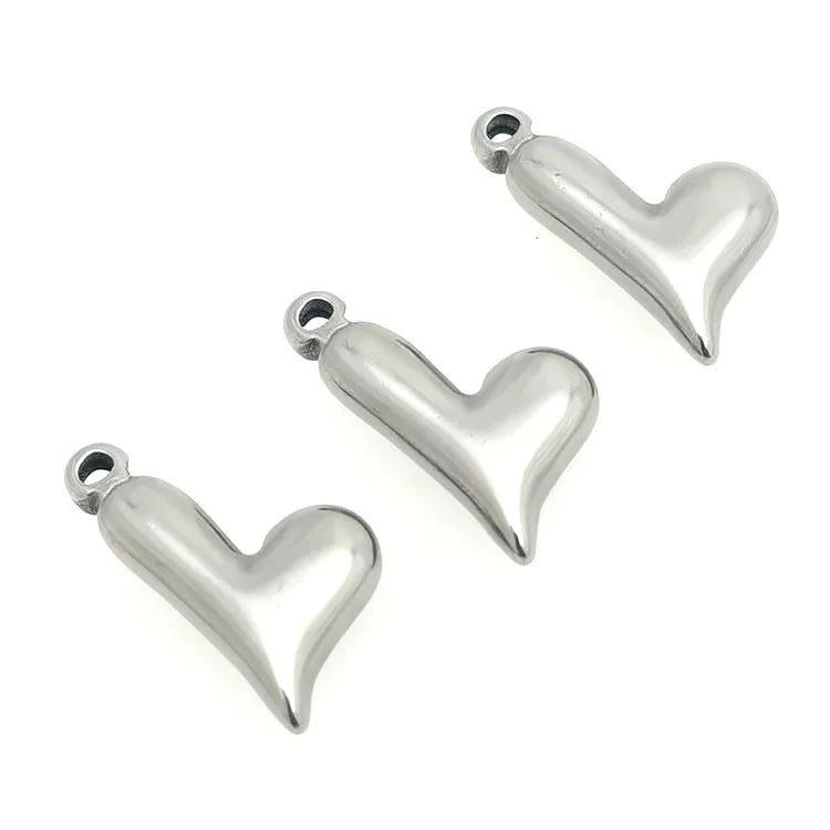Handmade Designs Stainless Steel Love Heart Charm Pendant Jewelry Making Accessories & Components