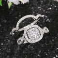 CAOSHI Cubic Zircon Eternity Finger Set Jewelry Luxury Women Silver Plating Bridal Engagement Wedding Rings Set