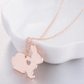 Fashion Tarnish Free 18K Gold Silver Rose Plated Stainless Steel Women Rabbit Pendant Necklace Jewelry