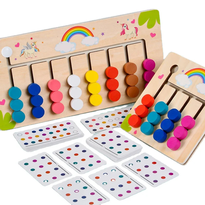 Wooden 4 Color Logical Thinking Matching Maze Game Early Education Montessori Focus Training Parent-Child Interactive Toys