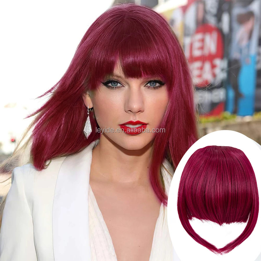 New Design Women Synthetic Clip in Air Bang Piece Hair Toppers With Bangs Hair Toupee/topper for Female