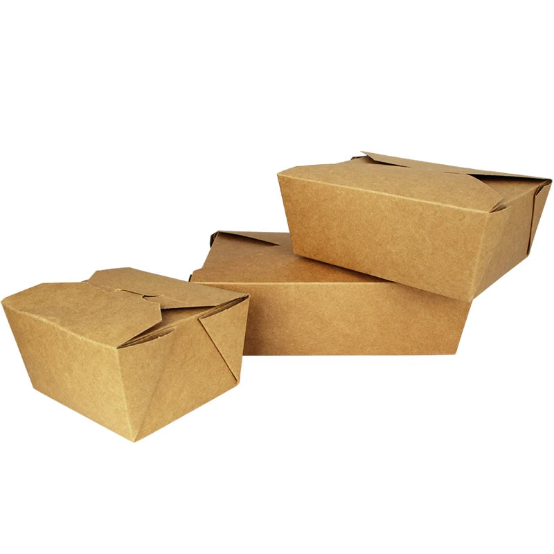 Customized Disposable to Go Kraft Paper Packaging Food Boxes for Restaurant