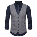 Wholesale Polyester Chinese Style Double Breasted Solid Grey Men's Suit Vests Autumn Anti-Wrinkle Waterproof