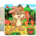 Small Animals Puzzles for Kids Wooden Toddlers Puzzles 9 Pieces for Educational Learning Party Toys