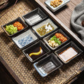 Hot Sale Japanese Style Ceramic Mini Soy Dipping Sauce Dish Eco-Friendly Rectangular Restaurant Porcelain Bowl Seasoning for