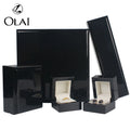 Customized Design Wedding Proposal Gift Ring Chain Black Jewelry Storage Box Packaging