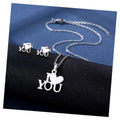 Fashion Heart I Love You Pendant Necklace Stainless Steel Stud Necklace Set Can Be Customized