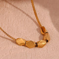 Dreamshow Trend 2024 Waterproof Jewelry Minimalist Bead Charm Pendant Necklace 18k Gold Plated Stainless Steel Necklace