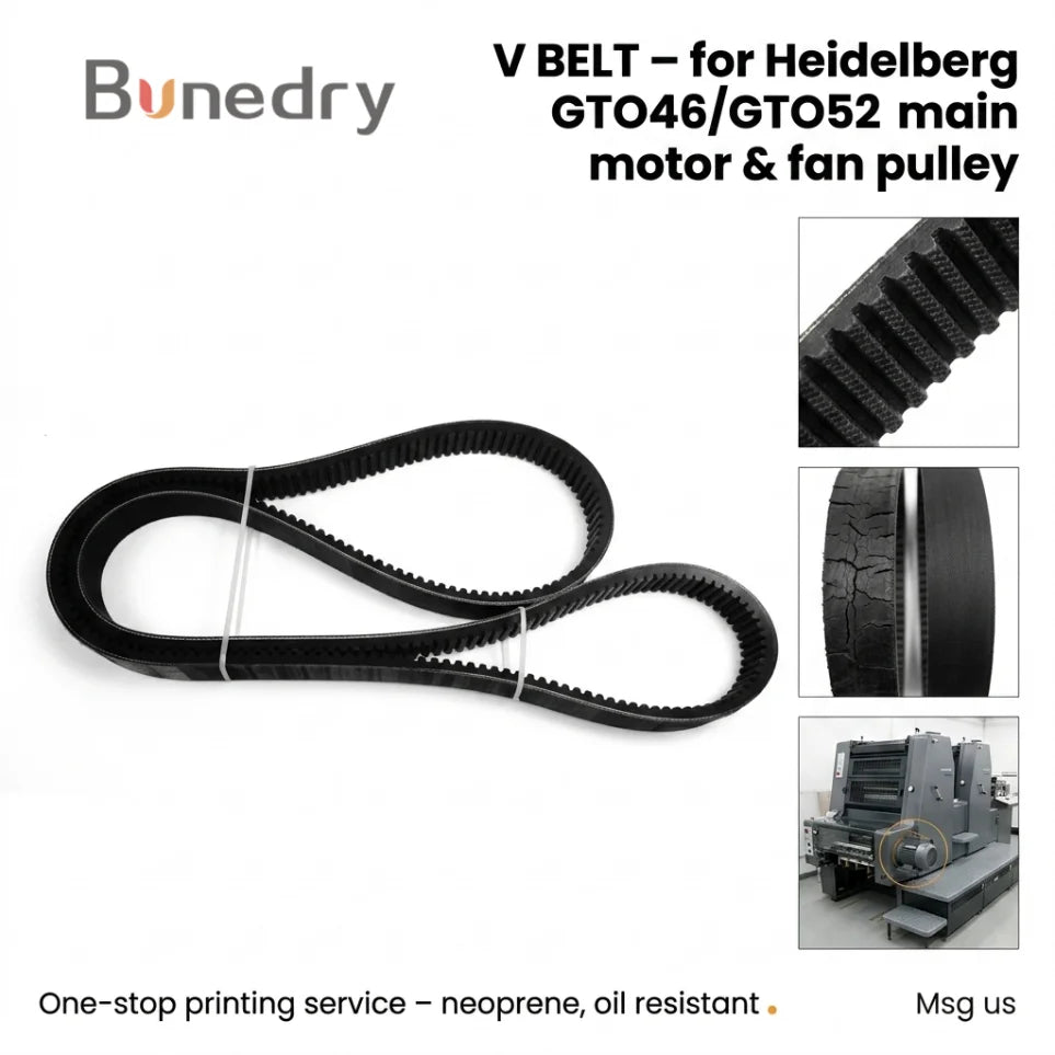 Transmission Triangle V Belt Rubber Fan Pulley Belt High Quality Durable Wear Resistant for GTO Offset Printing Machine Parts
