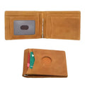 Mini Slim Fold Portable Genuine Leather Wallet for Men with GPS Function Fold Closure Card Holder