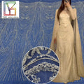 Good Quality French Beaded Embroidery Sparkle Crystal Sequins Dress Laces Tulle Mesh Material Women Bridal Lace Fabric