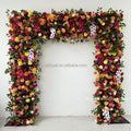 Wholesale Customized Square Bridal Bouquet Wedding Silk Artificial Rose Flower Wall Panel Preserved Square Flower Arch