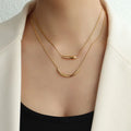 NS1204 High Quality Non Tarnish 18k Gold Plated Stainless Steel Curved Tube Snake Chain Necklace for Women Ladies
