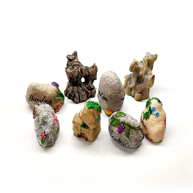 Artificial Small Stone Resin Craft Rockery Landscape Garden Miniature Sculpture StatueDecor for Aquarium Fish Tank Fountain