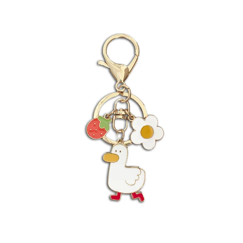 Custom Large Animal Enamel Keychain for Love You Duck Charm for Business Gifts Metal with Plated Technique