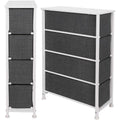 Dresser with 5 Drawers - Furniture Storage Chest Tower Unit for Bedroom Hallway Closet Office Organization - Steel Frame Woo