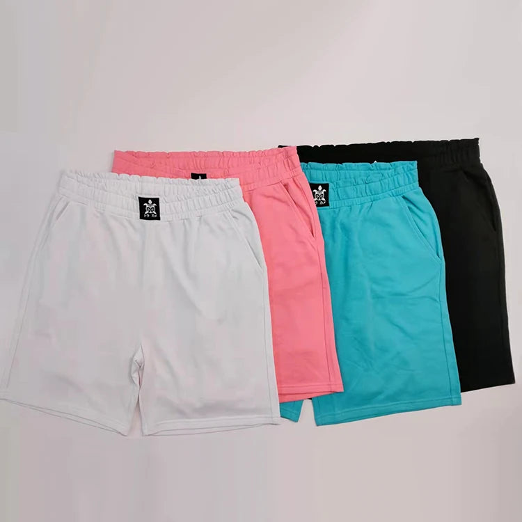 Summer Cotton Polyester Japan Style French Terry Elastic Waist Woman's Sweat Gym Shorts