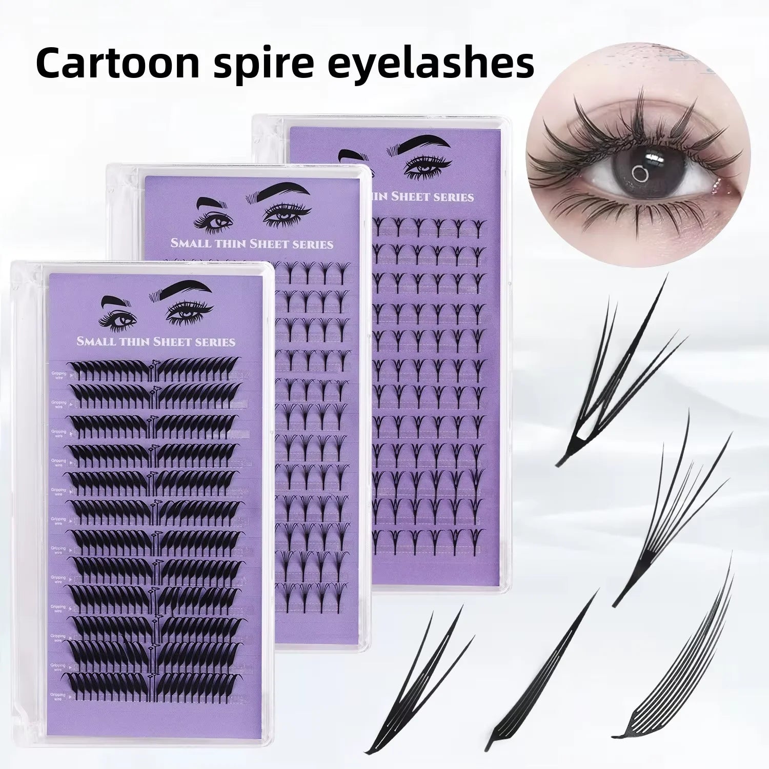 Fast Shipping Wholesale Individual Spire Lashes Natural Eyelash Cluster Segmented Manga Extension Bulk Supply Party Use