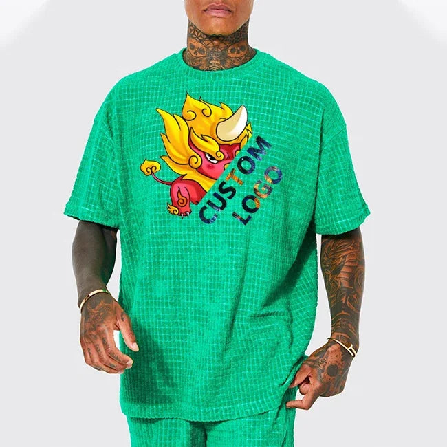 Men's O-Neck Short Sleeve Loose Fit T-Shirt Outfits Breathable Lightweight 100% Silk Cotton Solid Knitted Eco-Friendly Hip Hop