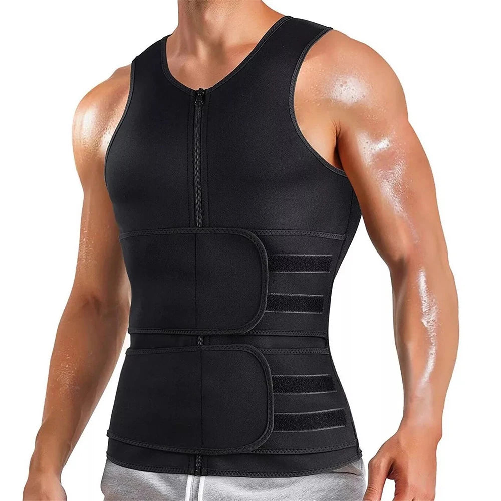 Men's Neoprene Thermal Gym Fitness Body Shaper Breathable Abdominal Control Sweat Burner Vest Plus Size Waist Trainer Corset