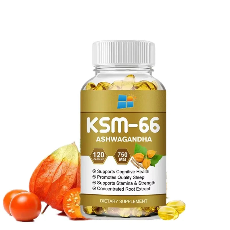 OEM/ODM/OBM Vegan Ashwagandha Extract Capsules Supports Healthy Nervous System Adaptogenic Herb Ashwagandha Ksm-66 Capsules