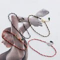 Gold Plated Double Layer Red Rope Beads Chain Bracelets 925 Sterling Silver Twist Braided Bracelet