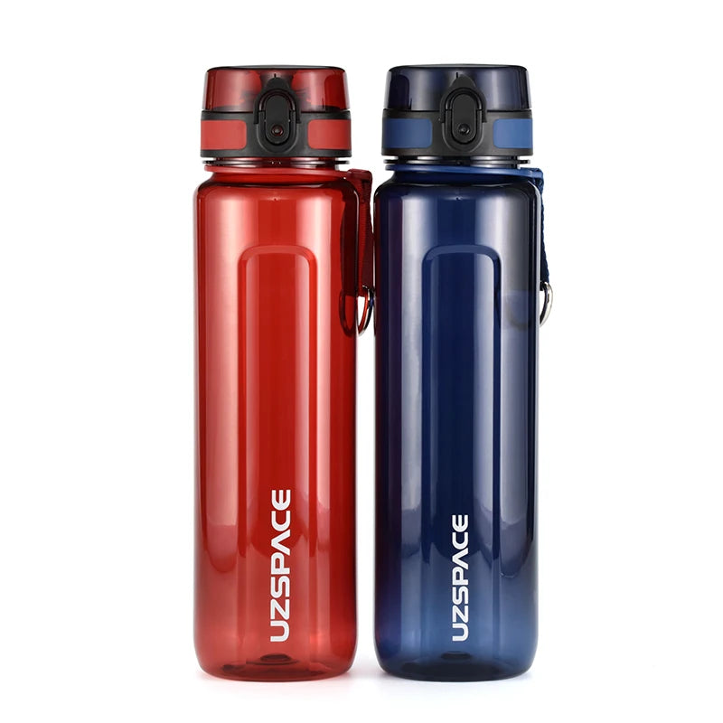 UZSPACE Sport 1000ml Boxing Water Bottle Plastic Flowing Drinkware for Adults and Students Leak Proof for Camping