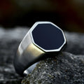 SS8-1123R 2023 New Trendcy 316L Stainless Steel Geometric Ring Octagon Shape Ring High Polished Ring Retro Jewelry