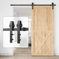 Durable Black Steel Interior Barn Door Hardware Kits Complete Industrial Satin Finish Sliding Barn Door for Bathroom Easy Screw