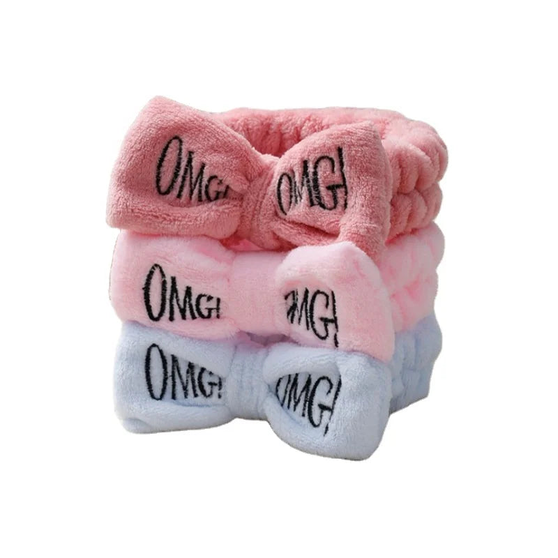 Headband OMG Makeup Bow Tie Soft Elastic Hair Accessories and Headbands for Women