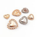 19mm 25mm Hot Sale New Gold Silver Plating Rhinestone Inlaid Shank Zinc Alloy Metal Heart Button for Woman Garment