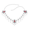 Vintage Boho Headpiece for Women Turkish Asian Kazakhs Ethnic Hair Jewelry with Metal Tassel Chains and Maang Tikka Headband