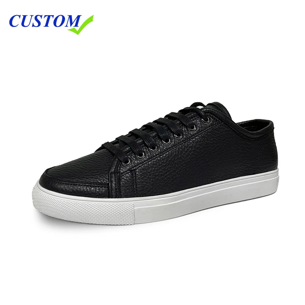 Designed Men's Plus Size Sports Walking Skateboarding Sneakers Winter Casual Shoes in Soft Cow Genuine Leather