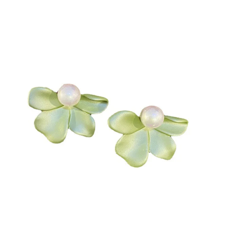 Elegant Birth Flower Earrings Pearl Earrings Fashion Female Flower Stud Earrings for Women