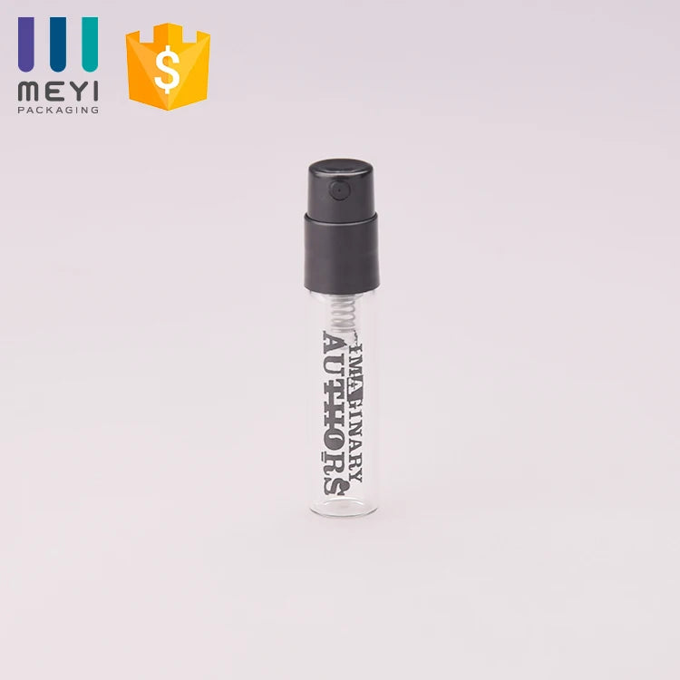 2ml Glass Perfume Spray Press Tester Vials Mini Empty Bottle with Screen Printing Non Spill Custom Logo