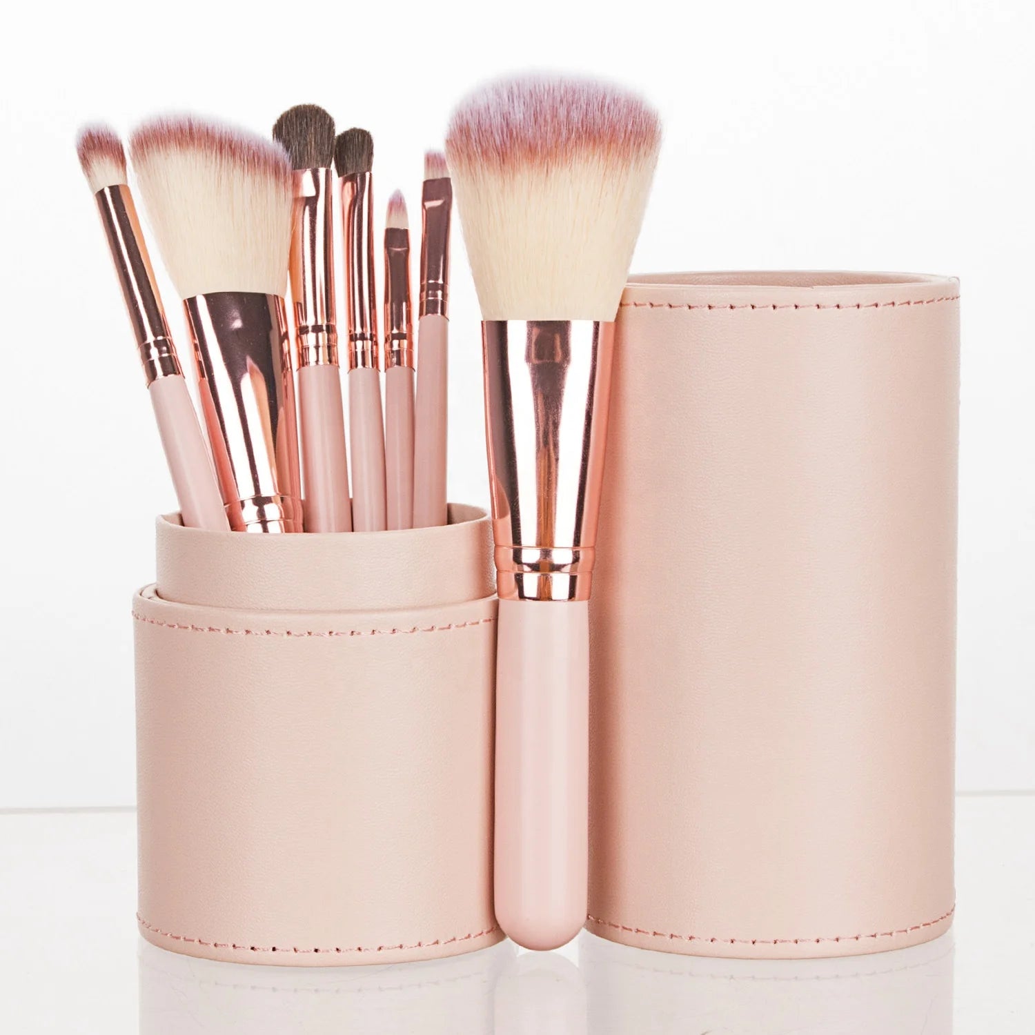 Makeup Brush Set Custom Private Label Foundation Eye Shadow 7 Piece Trade Assurance Synthetic Hair Wood Brush Wooden Brush