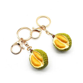 Cute Malaysia Imitation Fruit Pendant Key Chain Charms Keyring Lovely Resin PVC Soft Simulation Food Durian Keychain